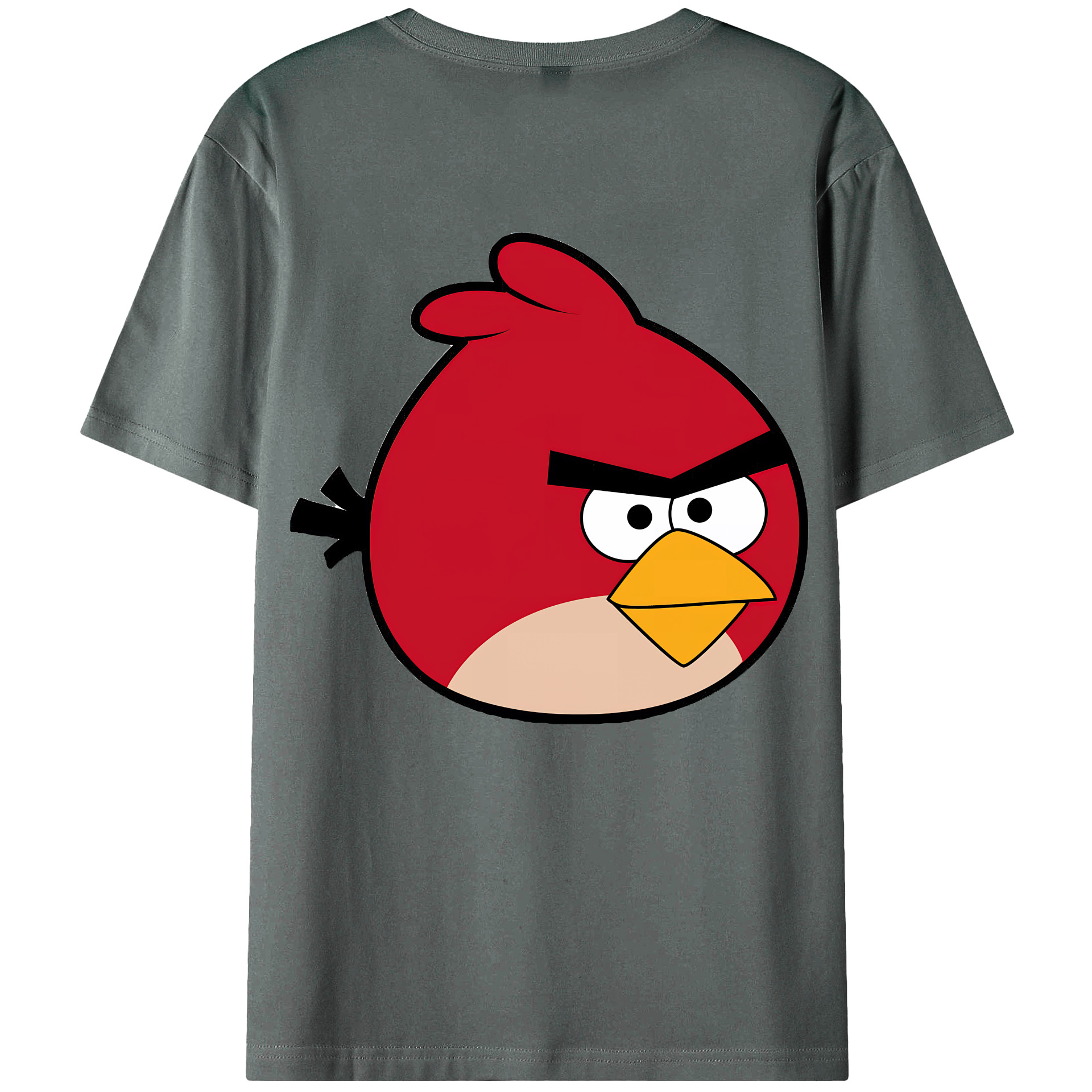 （画像用） Angry Birds アングリーバード 綿100％ メンズ半袖Tシャツ（バックプリント） 通気性